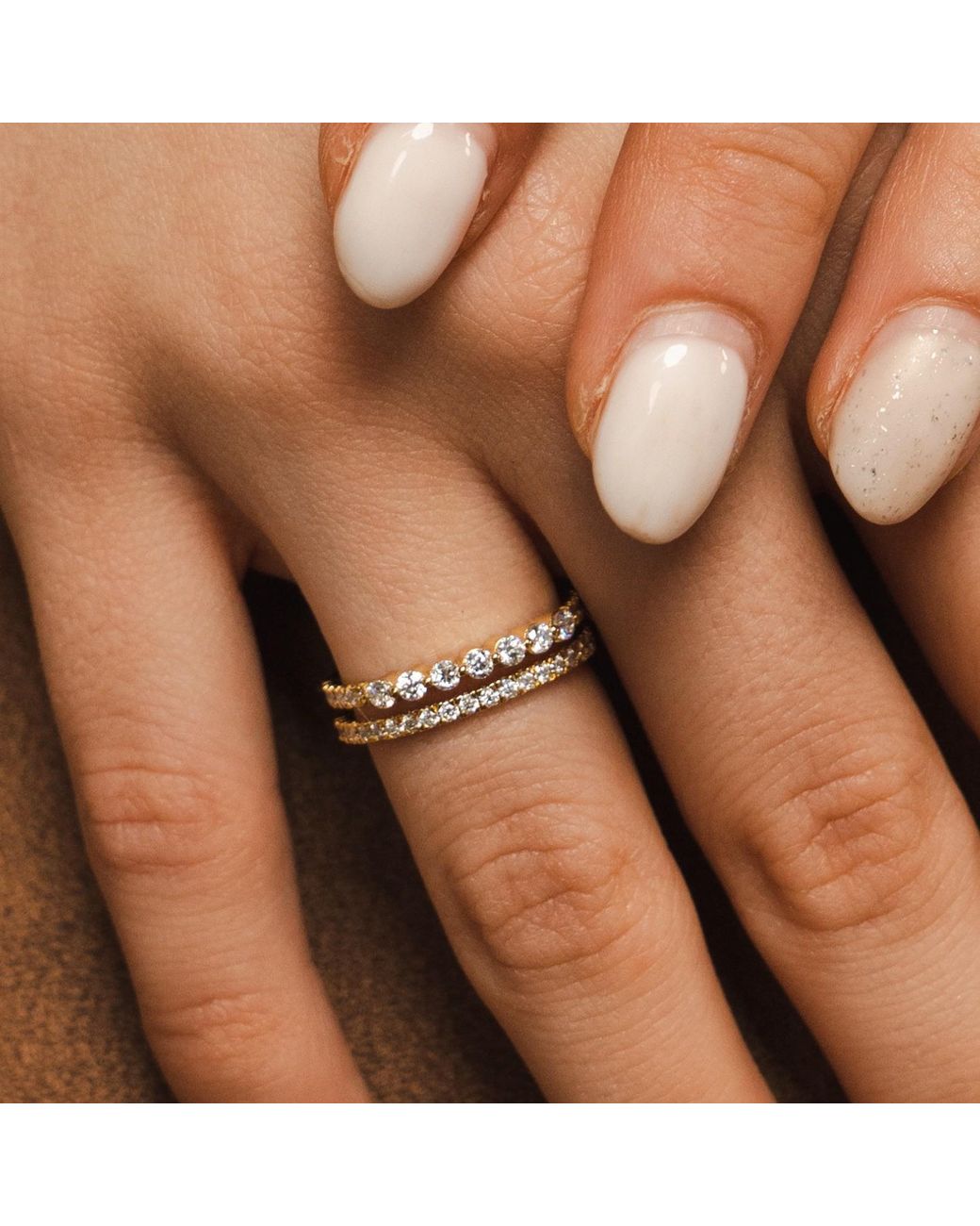 BLOOMTINE | Earth Angel HQ Metallic Illuminess Premium Vermeil Moissanite Combi Ring