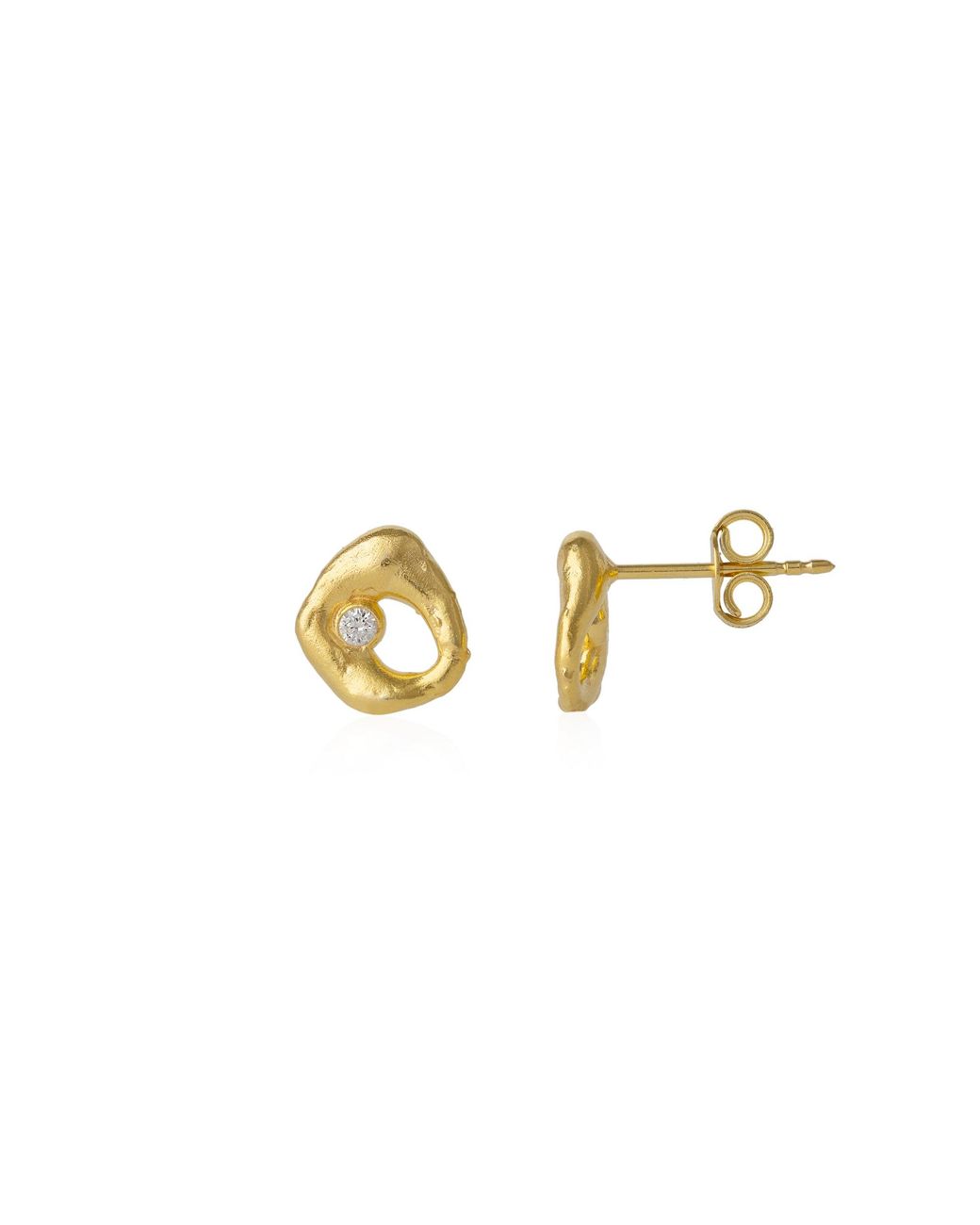 Spero London Metallic Dripping Molten Natural Textured Sterling Authentic Earring