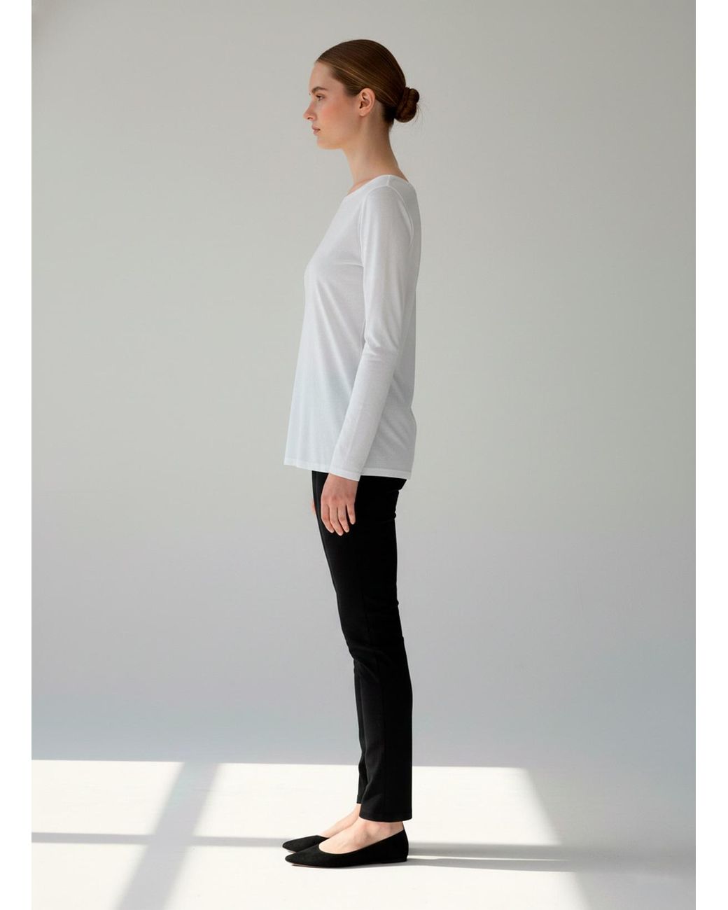 Conquista White Classic Scoop-Neck Long-Sleeve Tunic