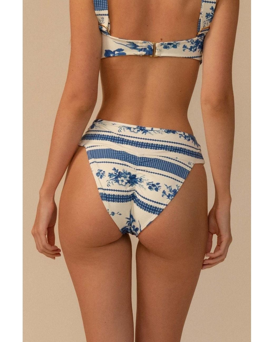 Montce Blue Toile Stripe Tamarindo Bikini Bottom