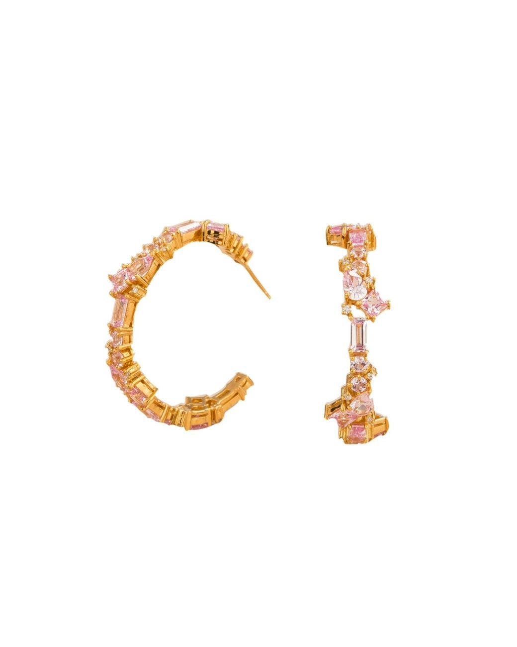 Juvetti Metallic Sapphire & Diamond Lanna Hoop Earrings