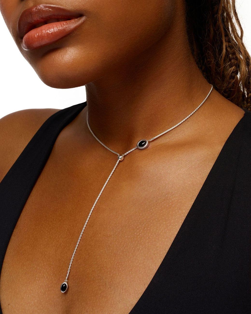 Stone Fruit Metallic Baby Bolo Necklace