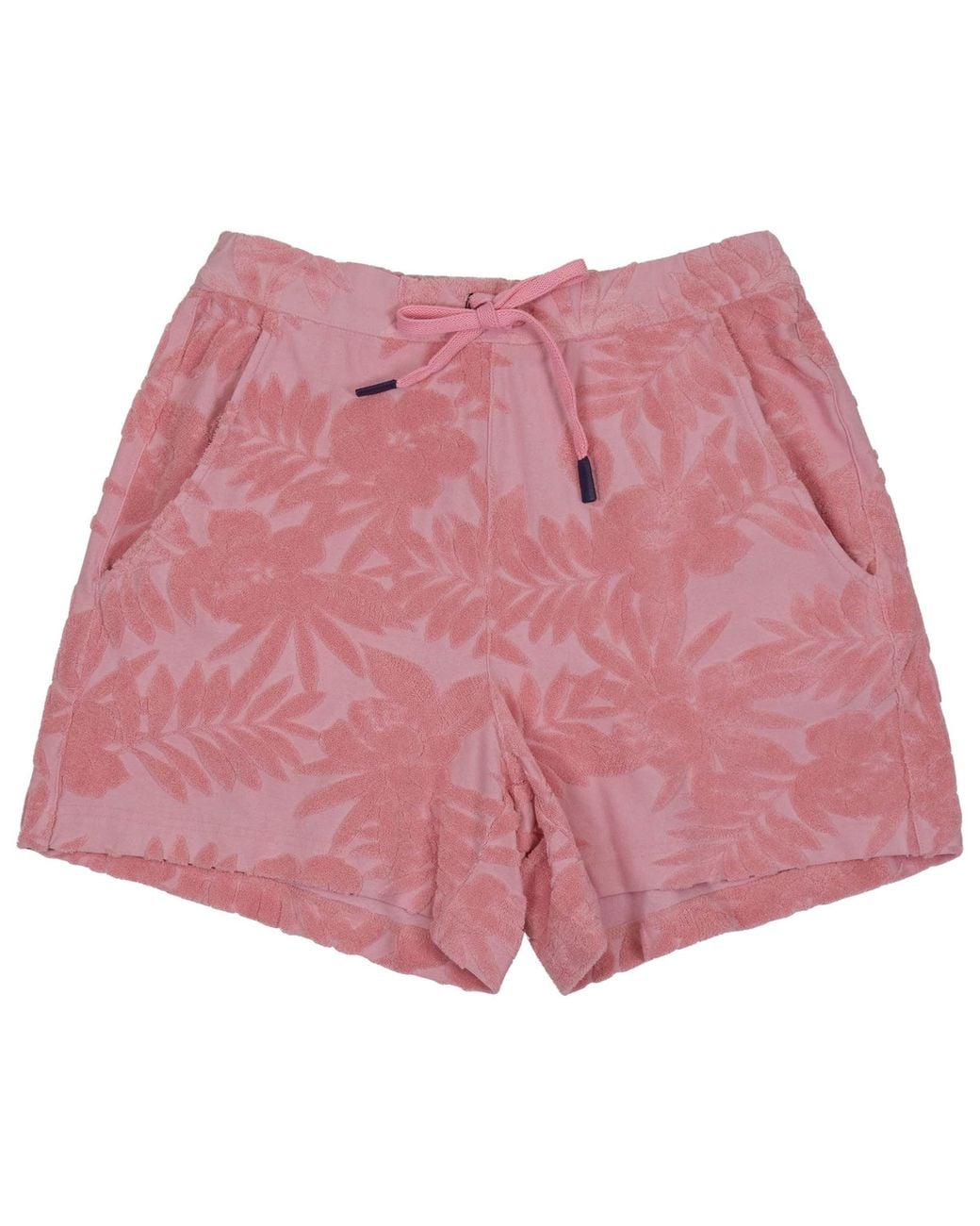 Lords of Harlech Red Tess Coral Drawstring Terry Toweling Short