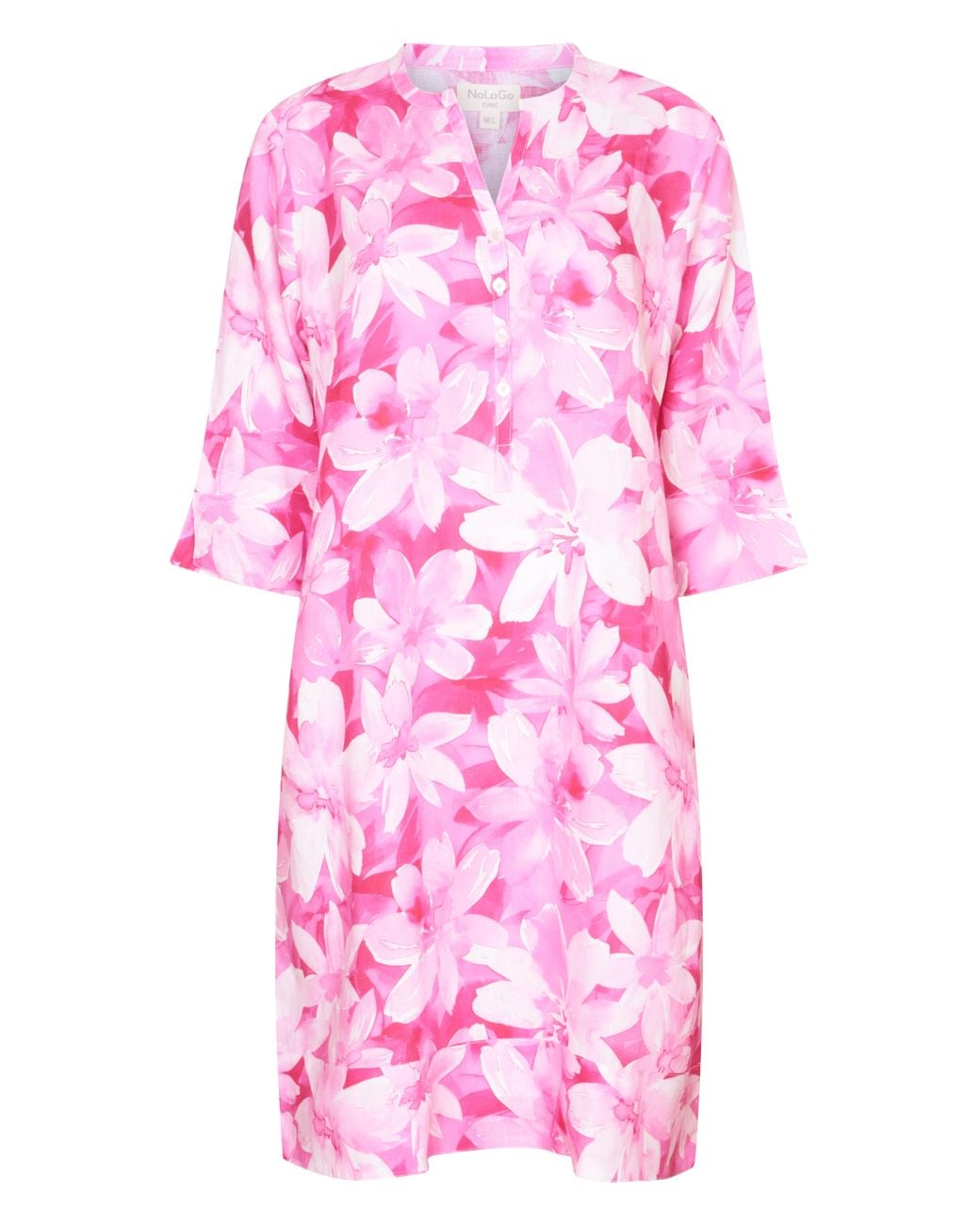 NoLoGo-chic Pink Jay Classic Tunic Dress Linen
