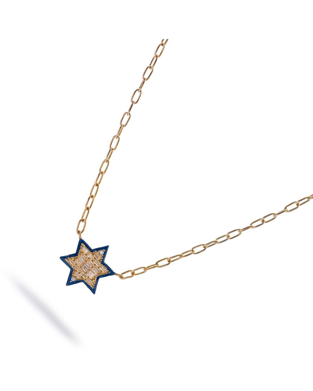 Ebru Jewelry Metallic Divine Star Of David Enamel Necklace