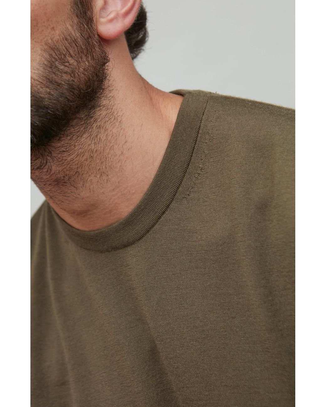 Paul James Knitwear Green Superfine Merino Wool Ilario Knitted T-Shirt for men
