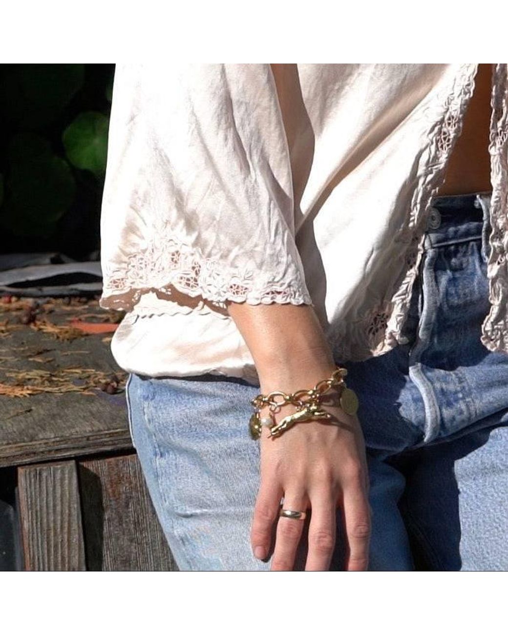 Sccollection Metallic Lola & Pearl Cheetah Charm Bracelet
