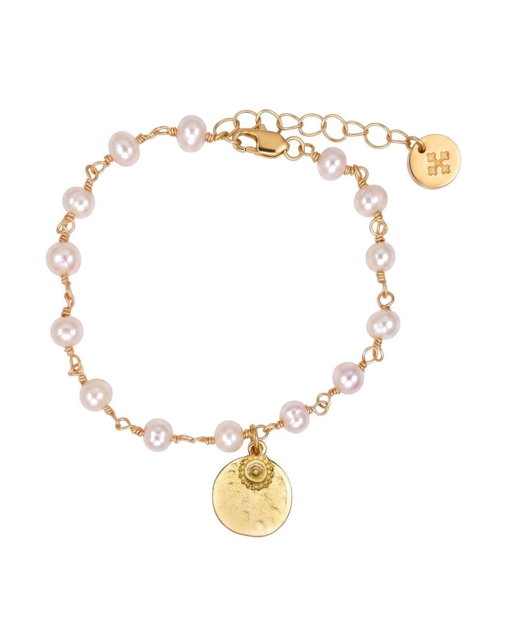 Iris London Metallic Mala Pearl Bracelet
