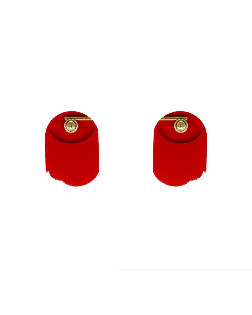 Gissa Bicalho Red Handmade Acrylic Earring Rosebud M