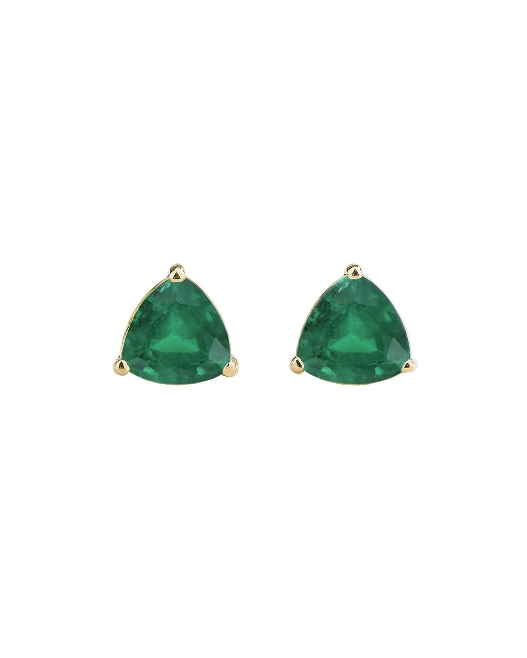 Juvetti Green Trillion Emerald Stud Earrings