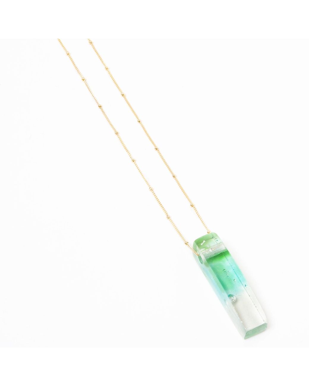 Smart Glass Jewelry Green Recycled Glass Mosaic Stiletto Confetti Necklace Fill