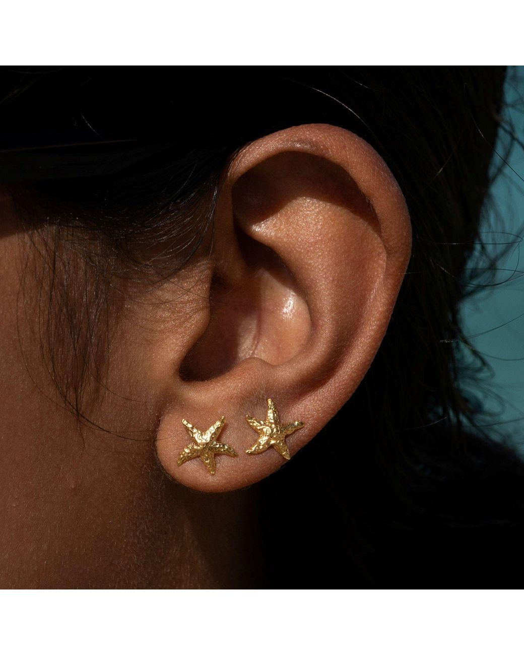 Lily Charmed Metallic Plated Starfish Stud Earrings