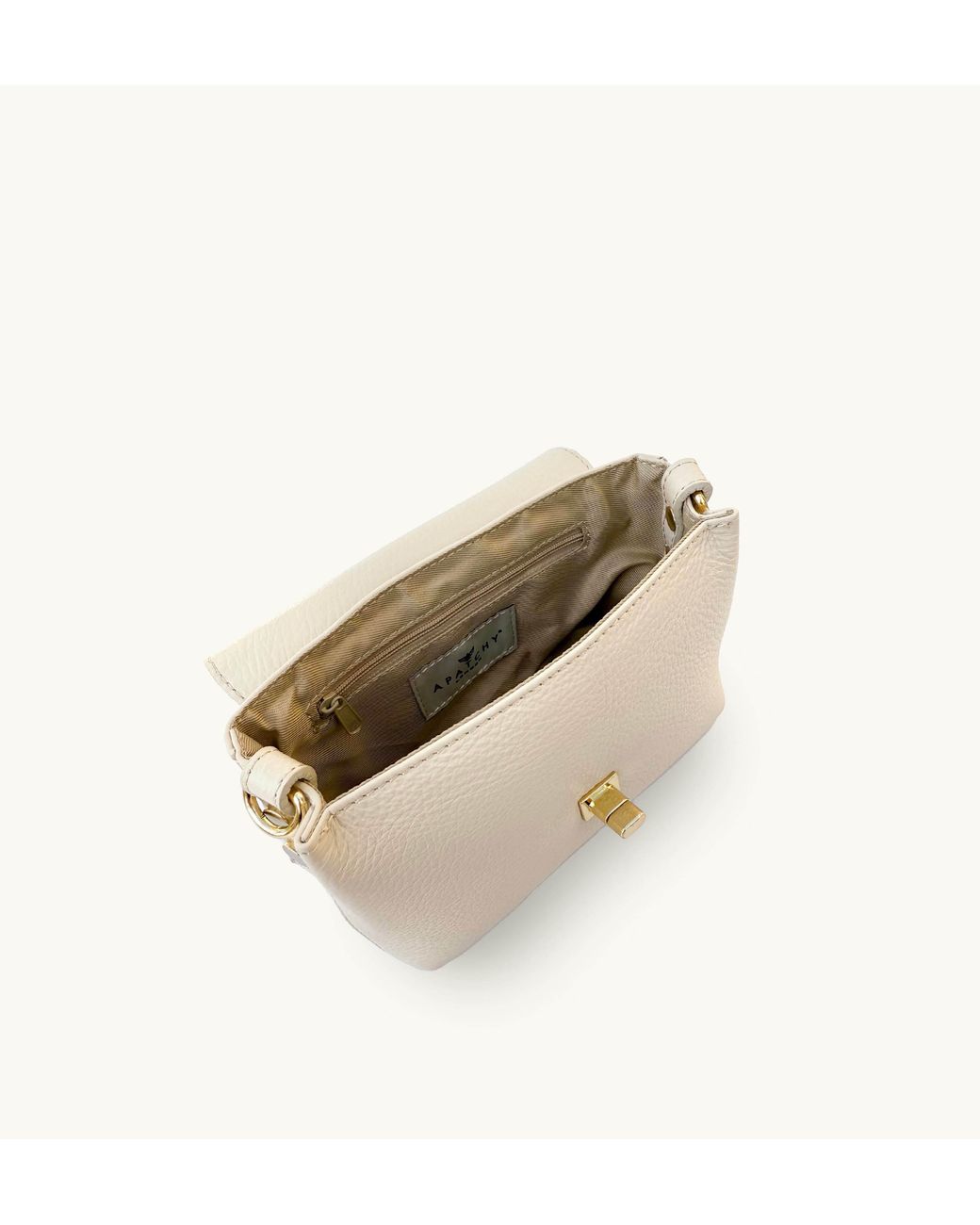 Apatchy London White Neutrals The Maisie Mini Stone Leather Bag