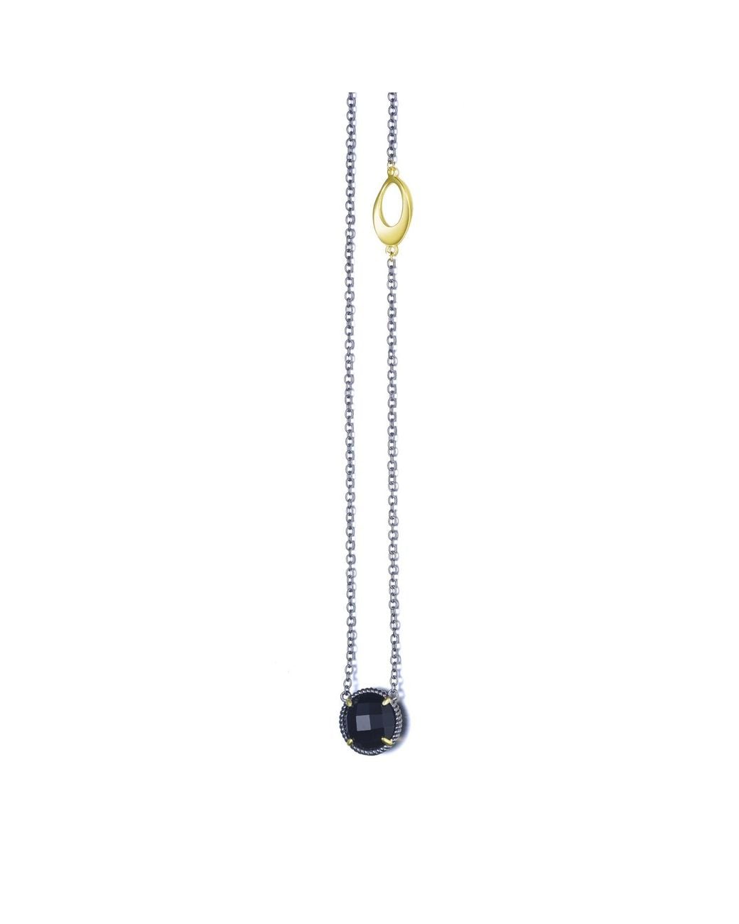 Genevive Jewelry Metallic Sterling Large Cubic Zirconia Necklace