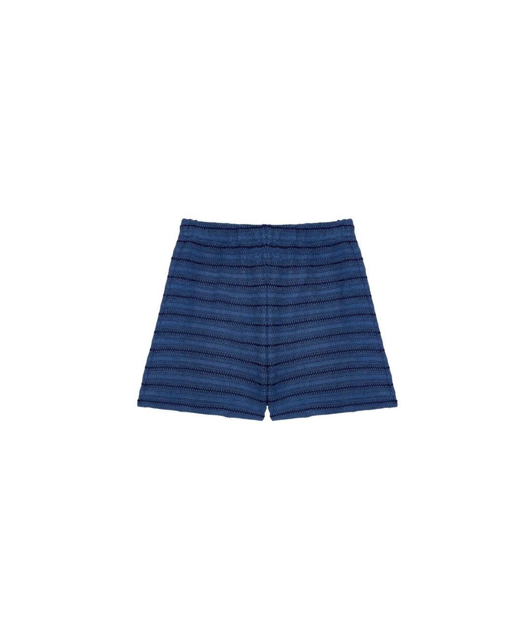 Thisisu Collection Blue Solea Striped Knit Beachwear Shorts