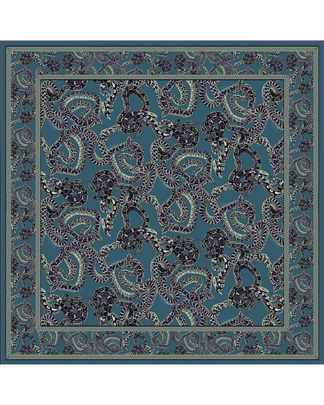 Monzlapur New York Blue Small Silk Snake Scarf