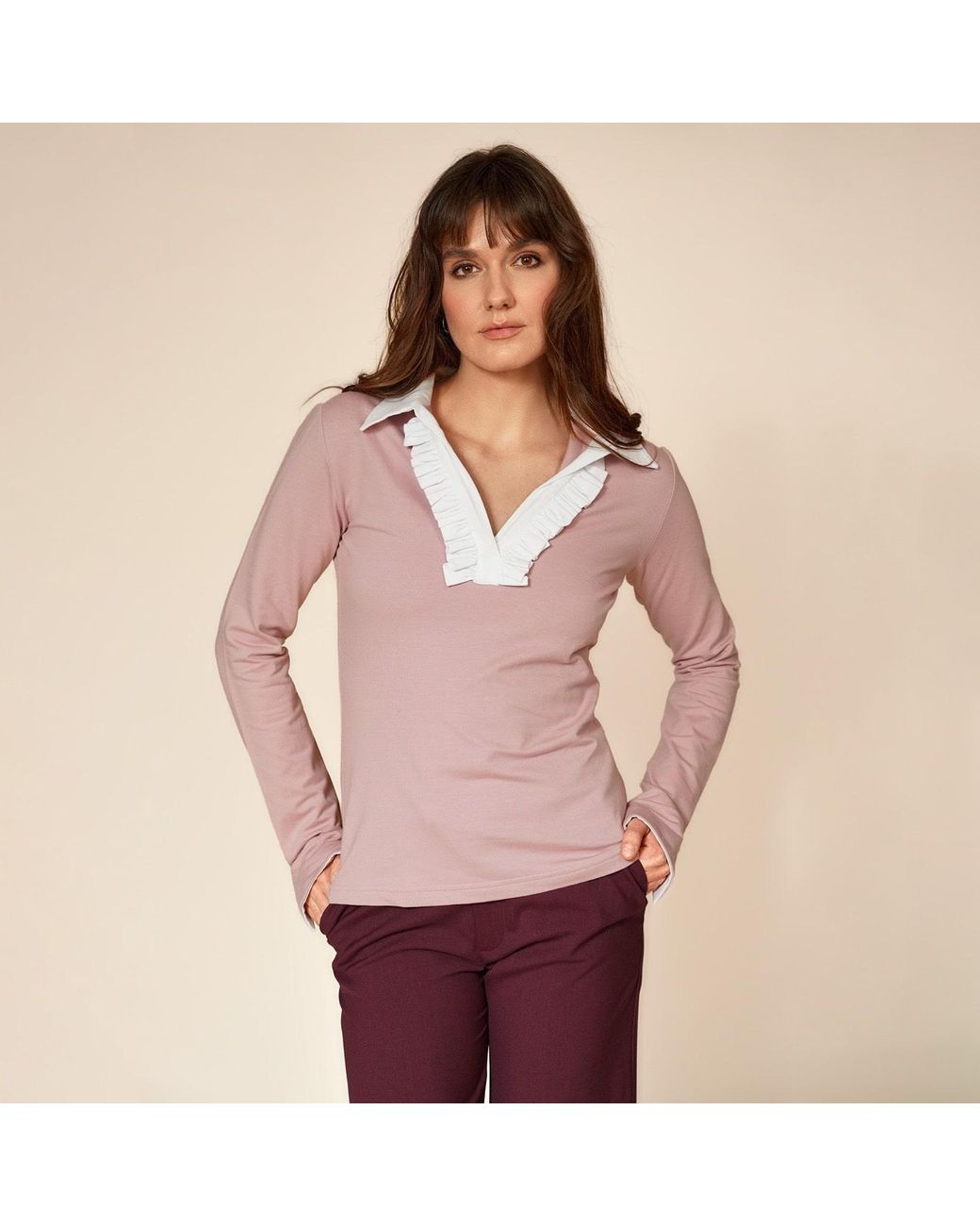 Gunda Hafner Ltd Pink Light Cotton Jersey Polo Shirt