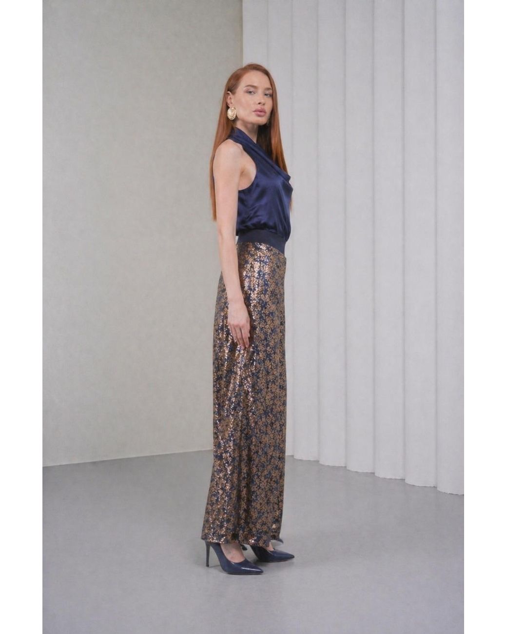 Lumina Eligma Red Ember Flare Sequin Pants