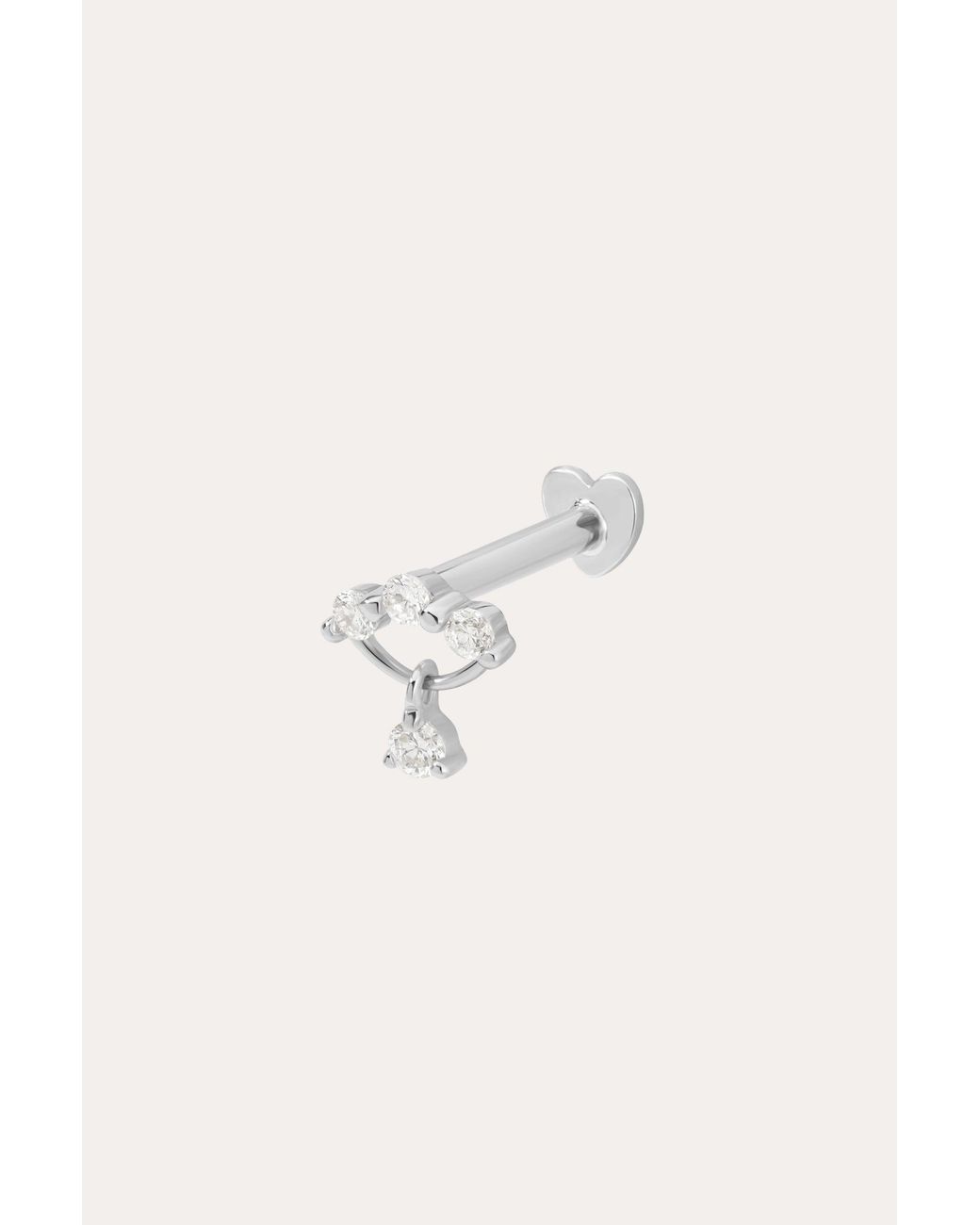 Vanhi Metallic 14K Solid Freda Lab-Grown Diamond Flat Back Stud