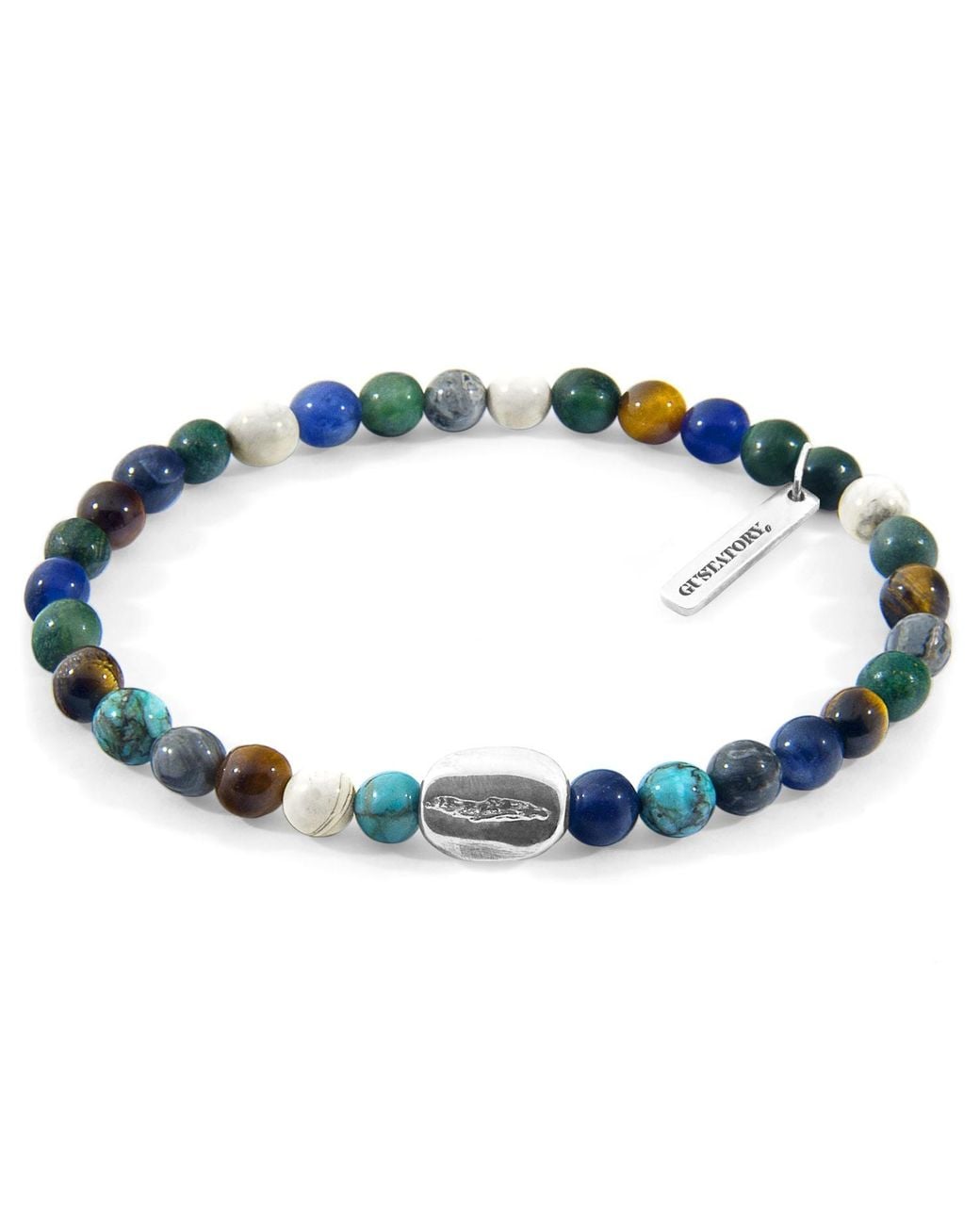 Anchor and Crew Blue Multicoloured Multi-Gem Gustatory Coffee Bean & Stone Bracelet