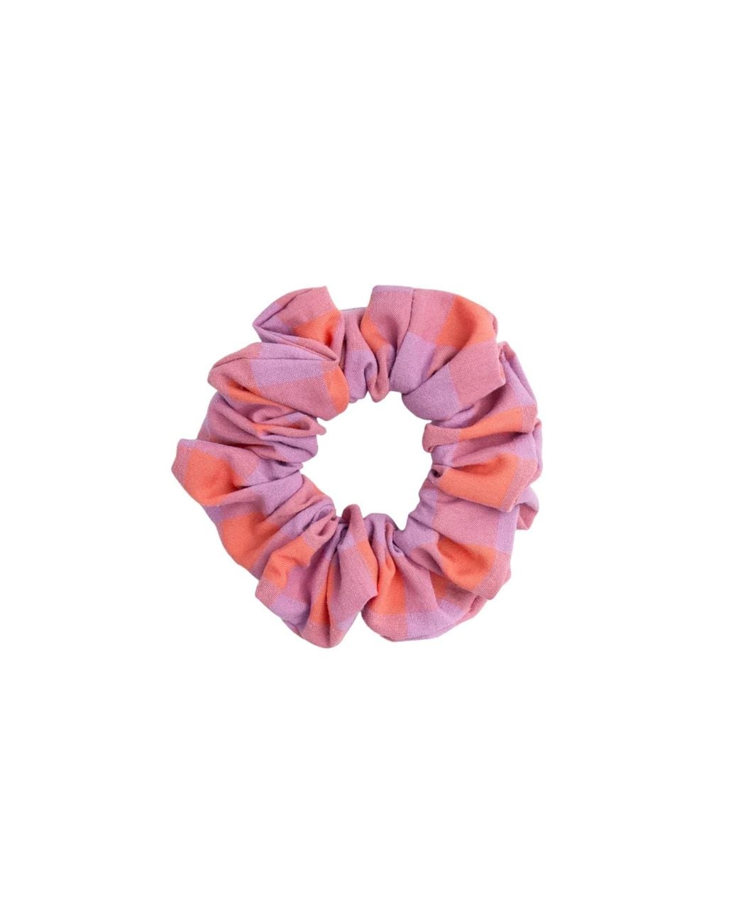 Cafide Pink Vichy Check Scrunchie Hair Tie, Noa