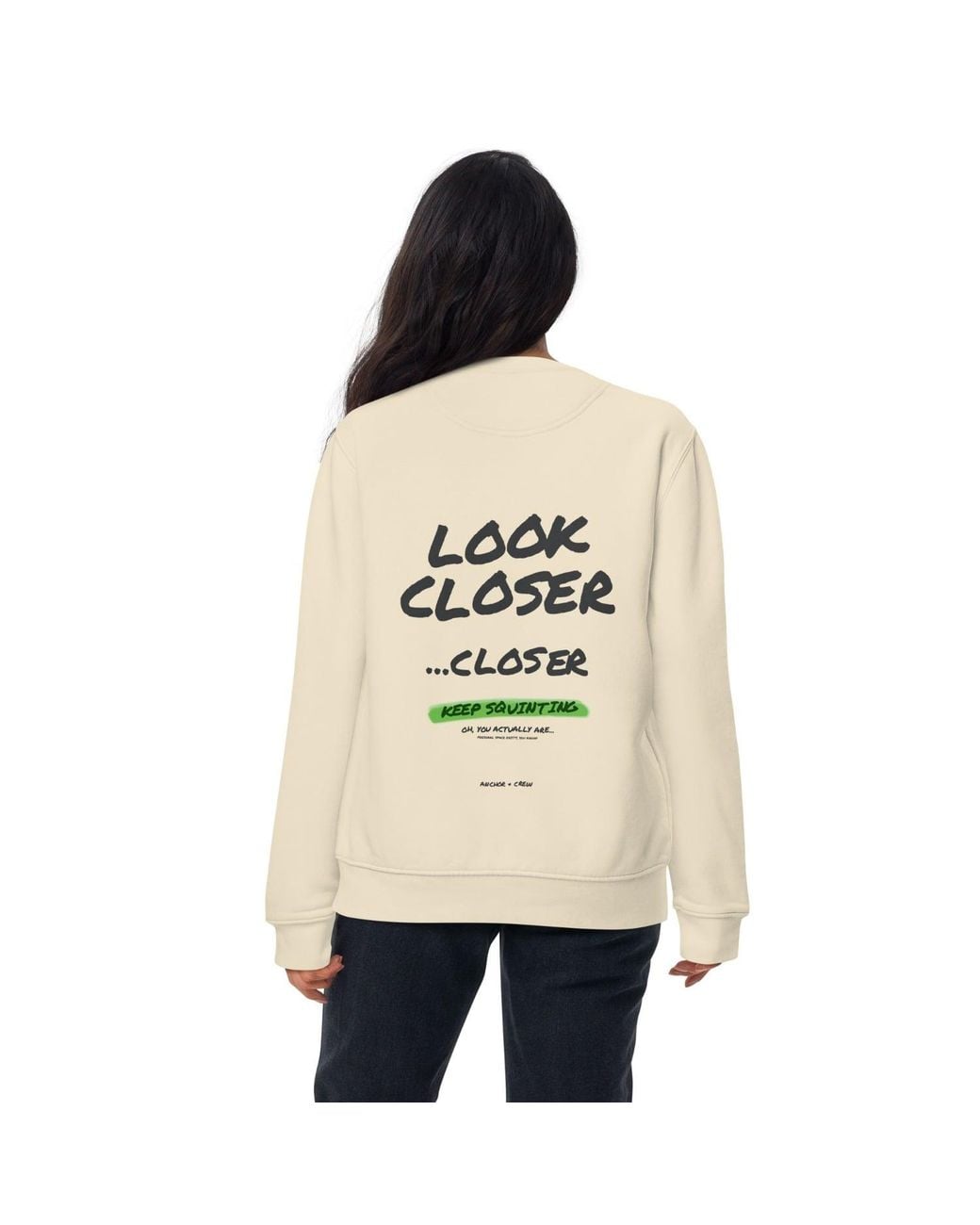 Anchor and Crew Neutrals Natural Small Print Annotations Organic Cotton Sweatshirt