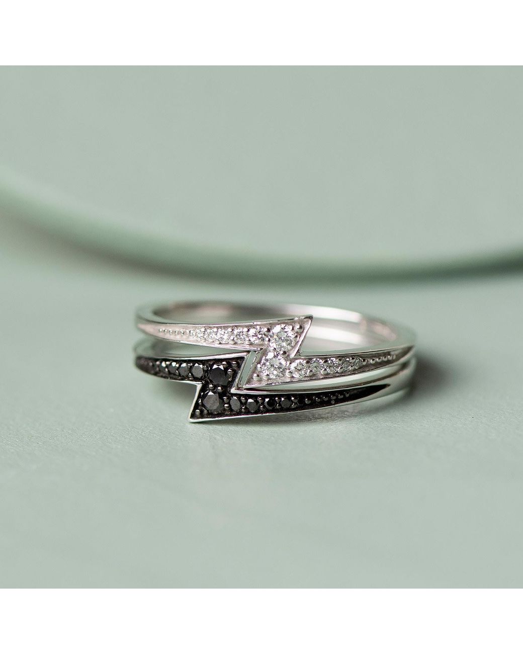 Zoe & Morgan White Zap Diamond Ring
