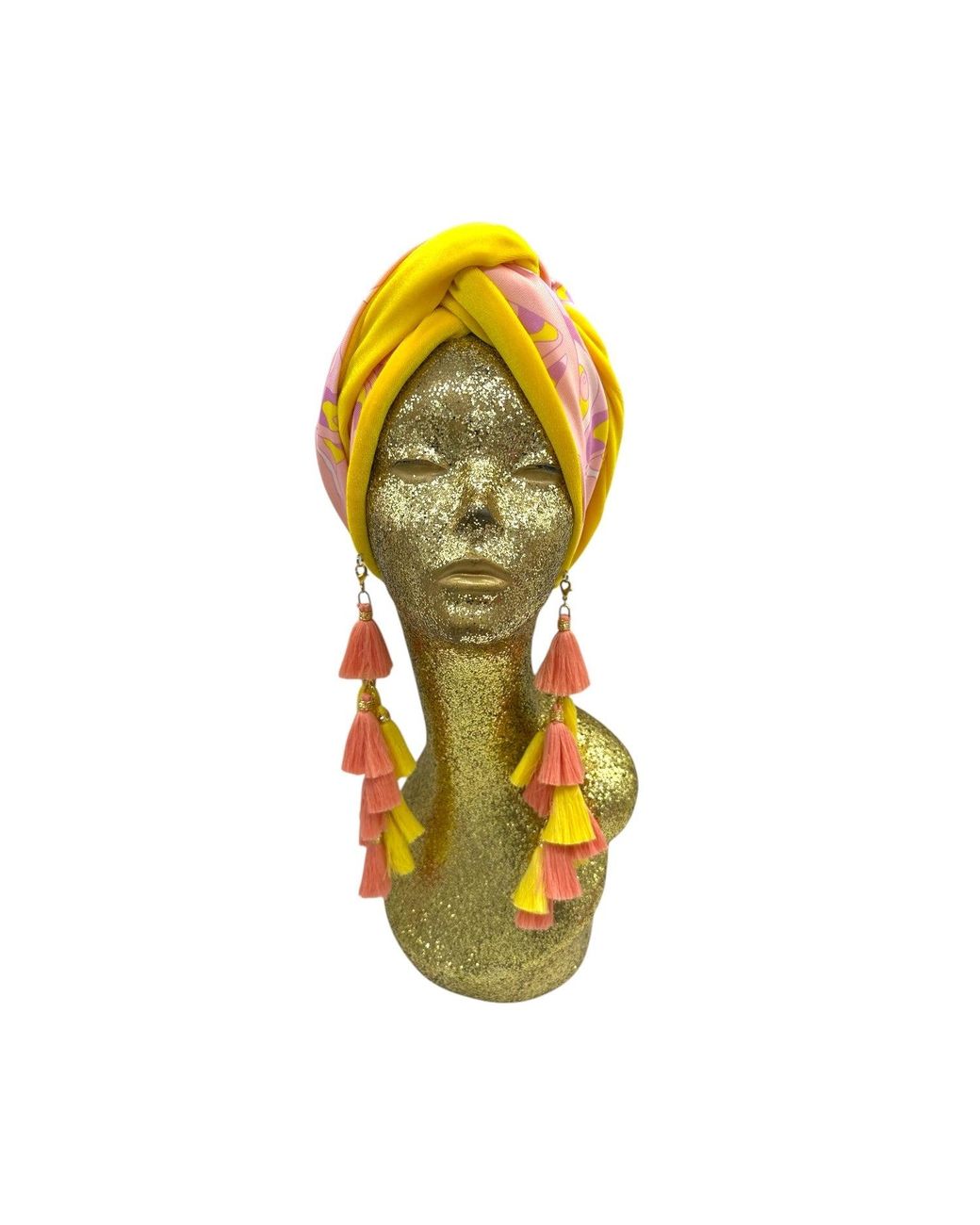 Julia Clancey Yellow Limon Martini Sunshine Chacha Reversible Turban