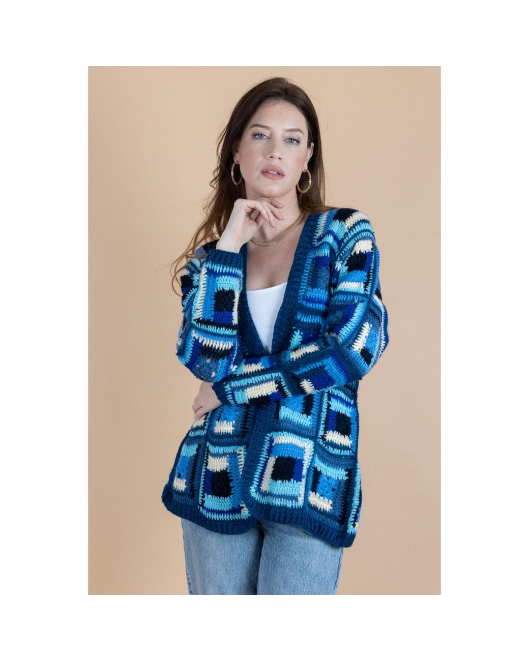 Saachi Blue Crochet Short Marrakesh Jacket