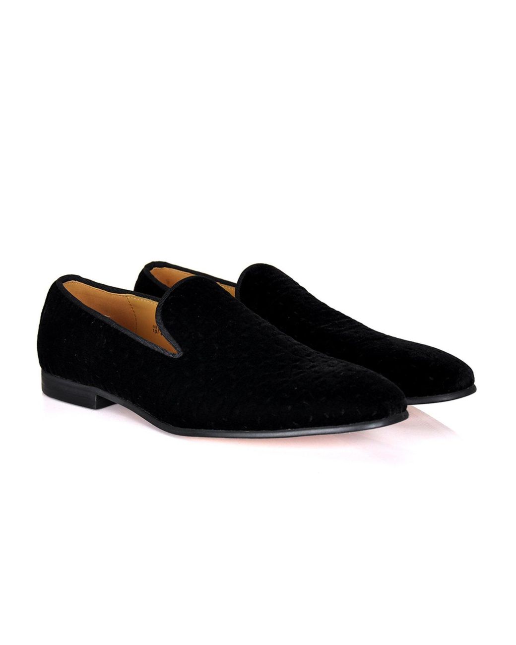 DAVID WEJ Black Alberto Velvet Pattern Loafers for men