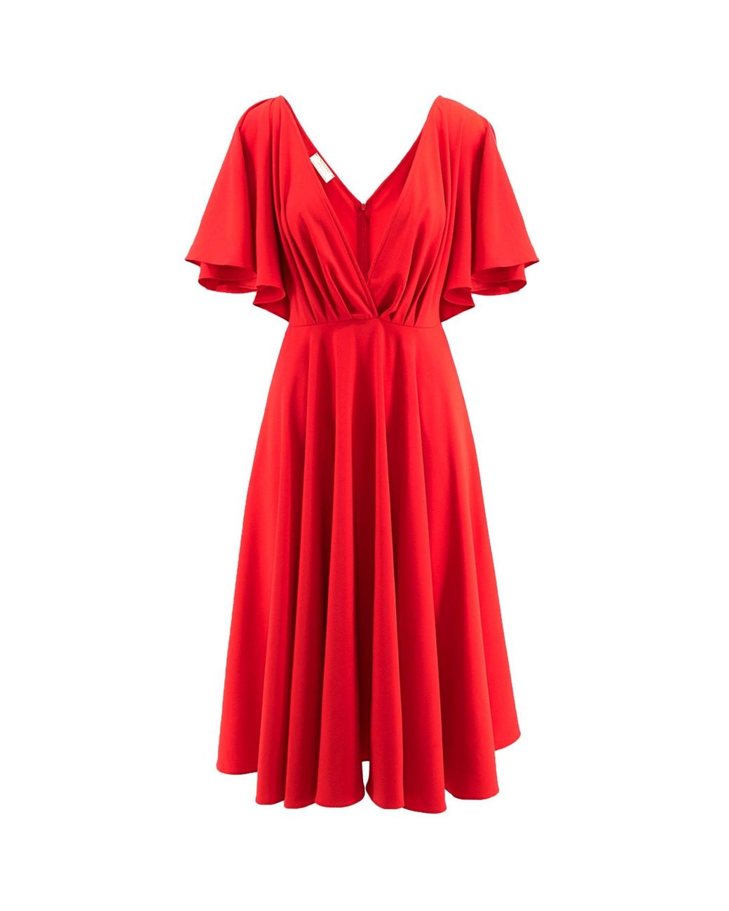 ROSERRY Florence Wrap Dress With Butterfly Sleeves in Red | Lyst UK