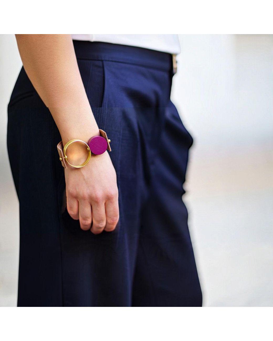 Svetlana Vukov Brown Neutrals Ochre Dual Orbit Bracelet