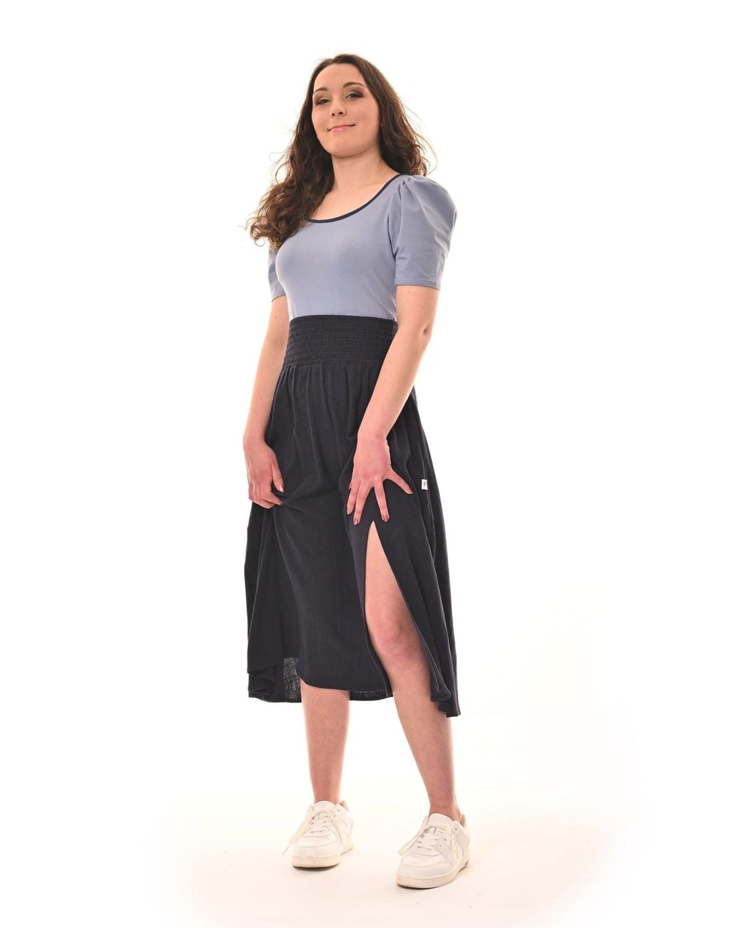 Frock Tales Blue Belle Top With Scoop Neck