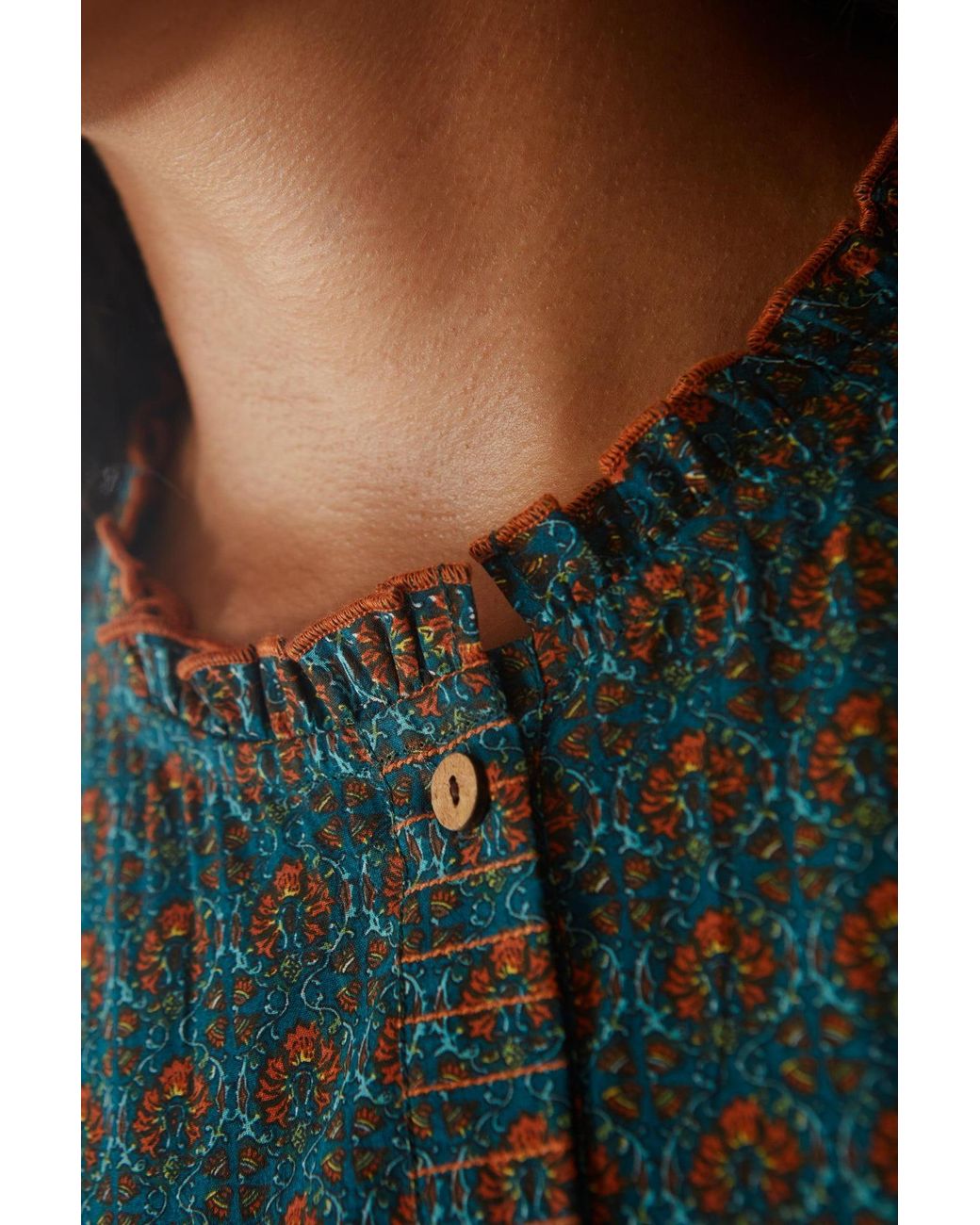 Inara Green Cinnamon Dusk Cotton Top