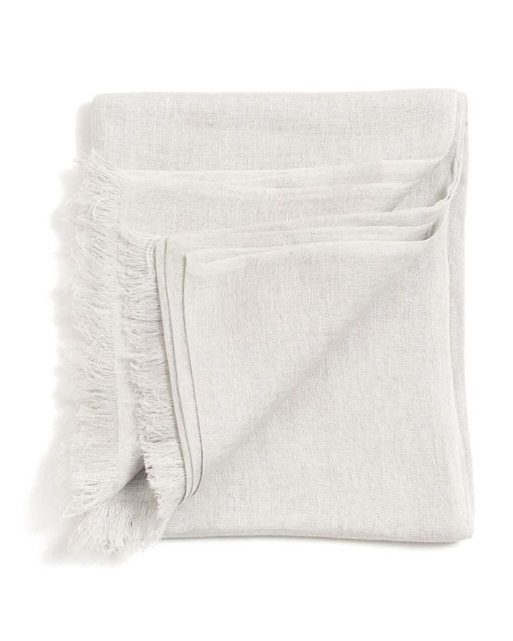 Variously White Pebble Light Hand Woven Soft Linen Scarf