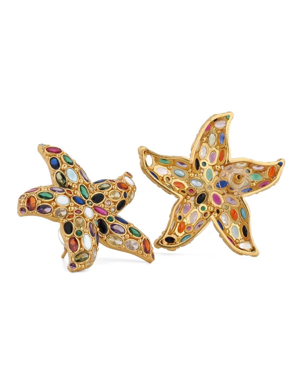 Ebru Jewelry Metallic Ocean Goddess Starfish Chunky Earrings