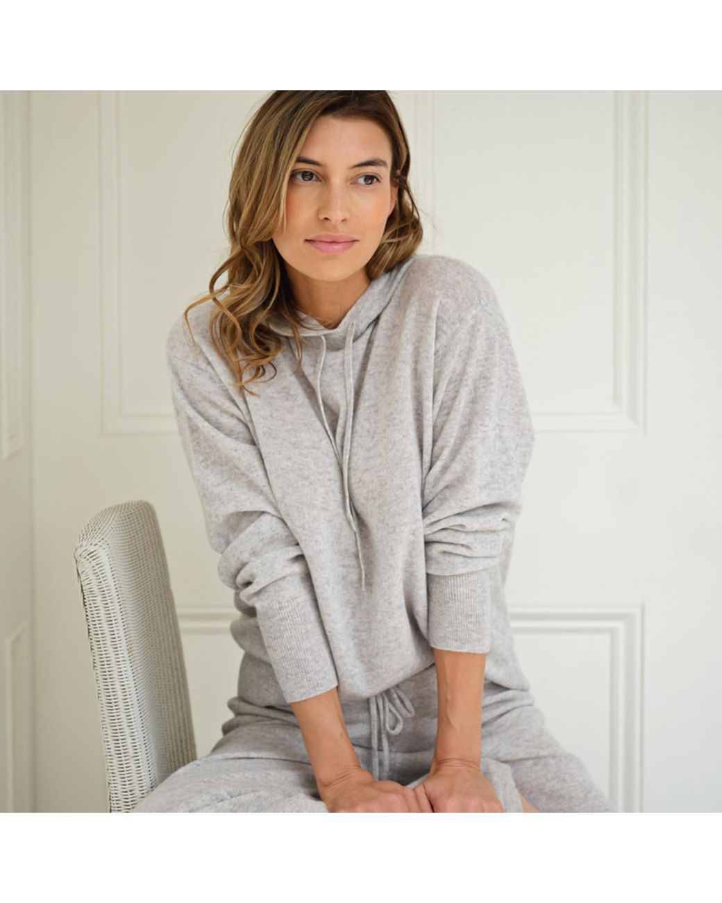 Cove Gray Cashmere Hoodie