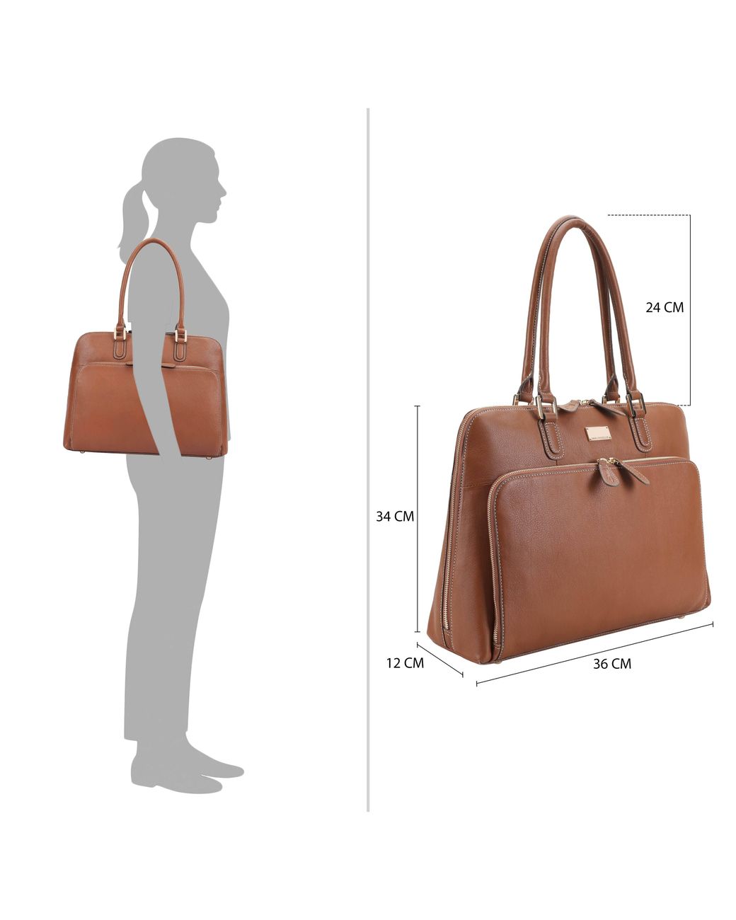 Paul Costelloe Brown Filton Leather Tote Bag