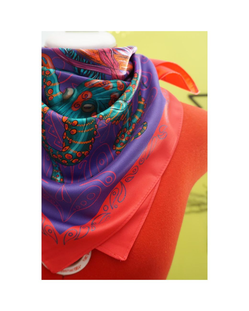 Janara Jones Purple Marine Satin Twill Scarf