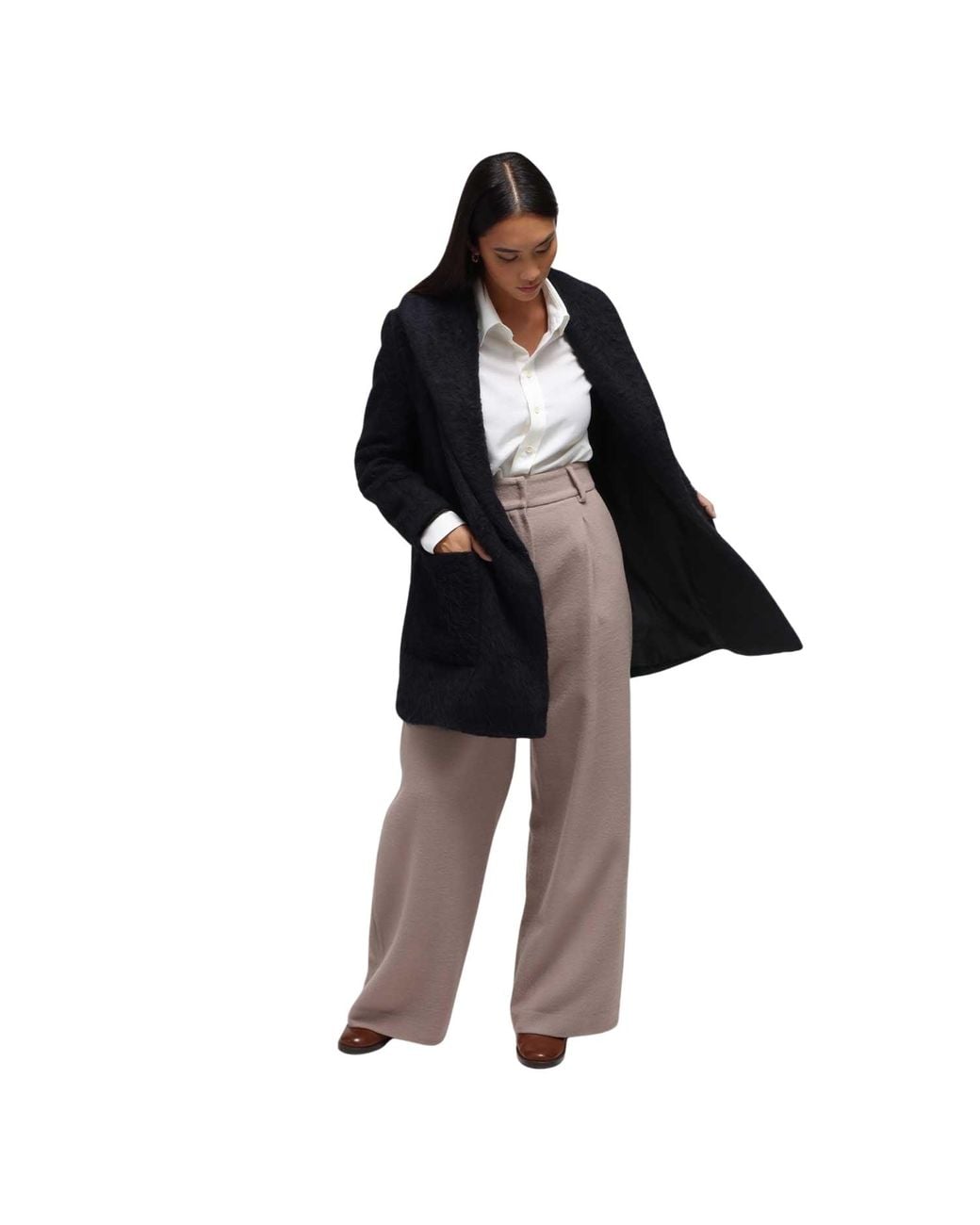 Humans & Land Black Winter Short Coat