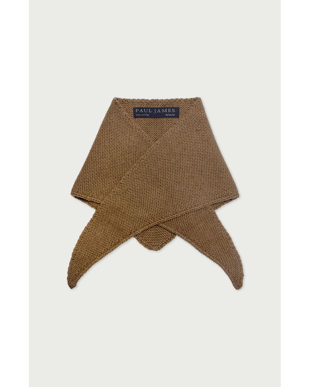 Paul James Knitwear Brown Cotton Garter Knit Fynn Mini Neckerchief