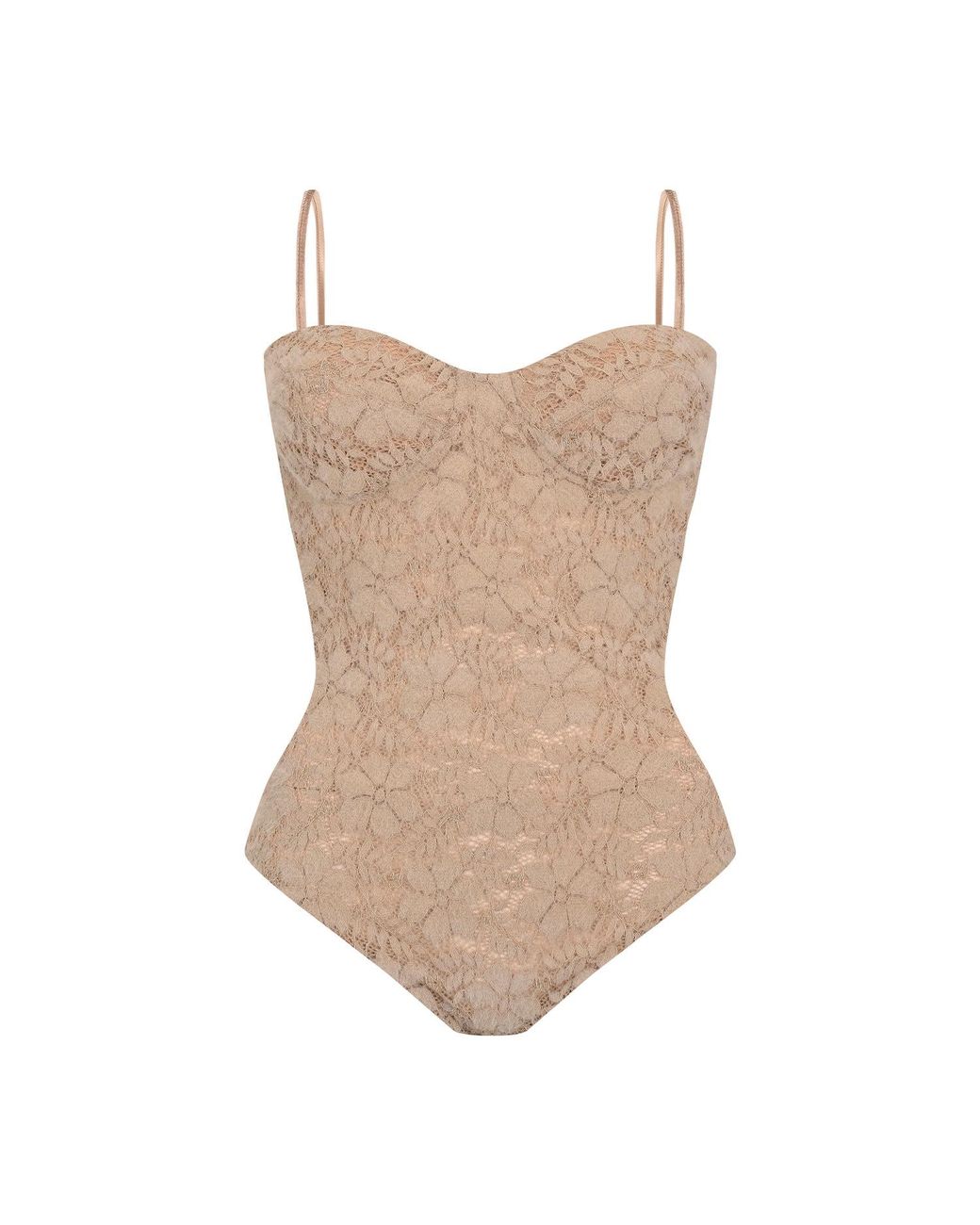 Malo Brown Neutrals Lace Bodysuit