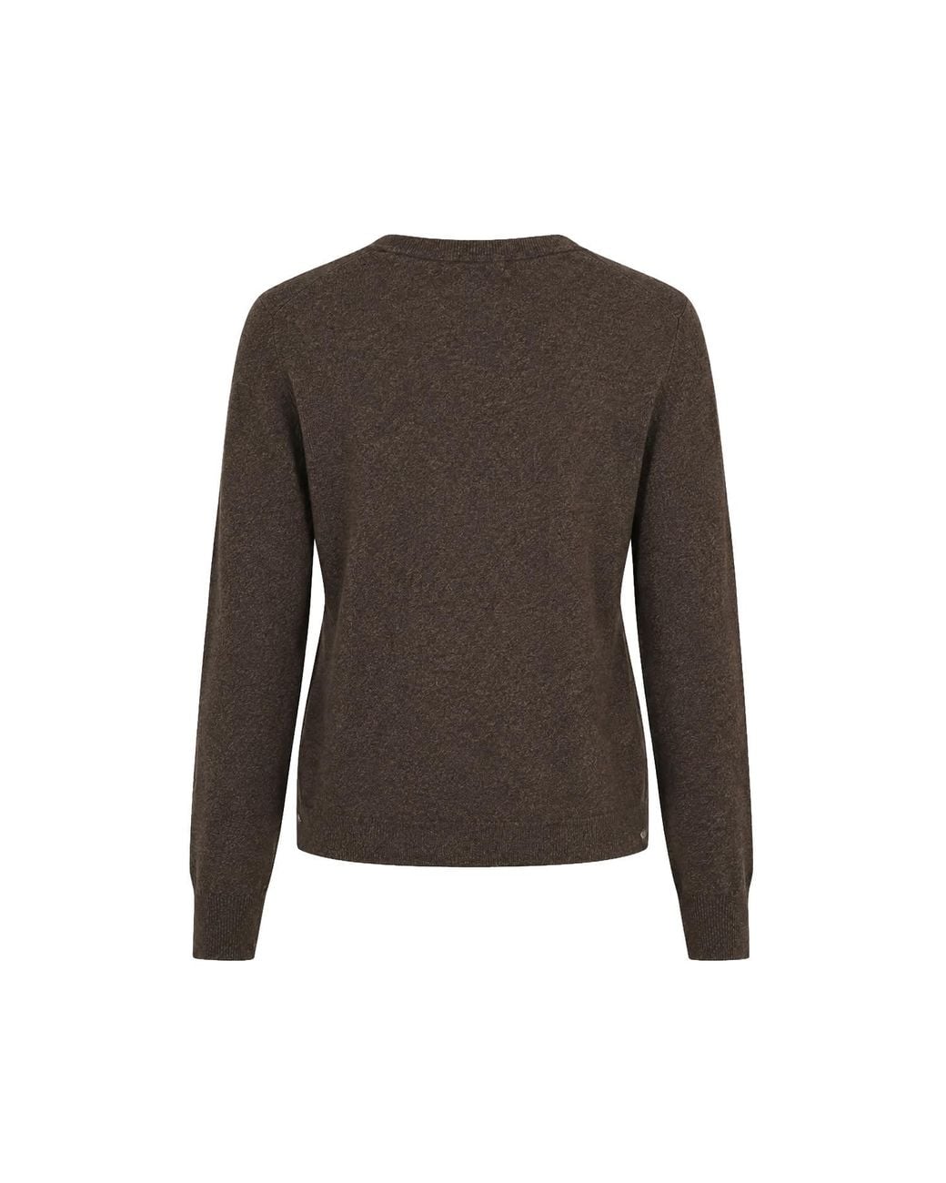 tirillm Brown Sasha Basic Cashmere Pullover With Round Neck, Mull Melange