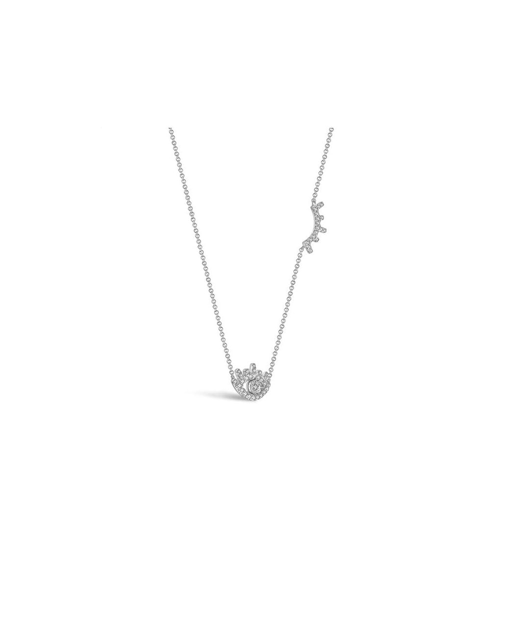 Genevieve Collection Metallic 18K Evil Eye & Eyelash Diamond Necklace