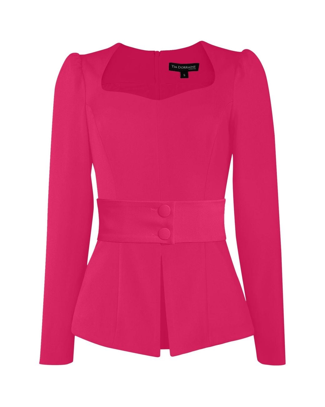Tia Dorraine Pink Fitted Sweetheart Blouse, Hot