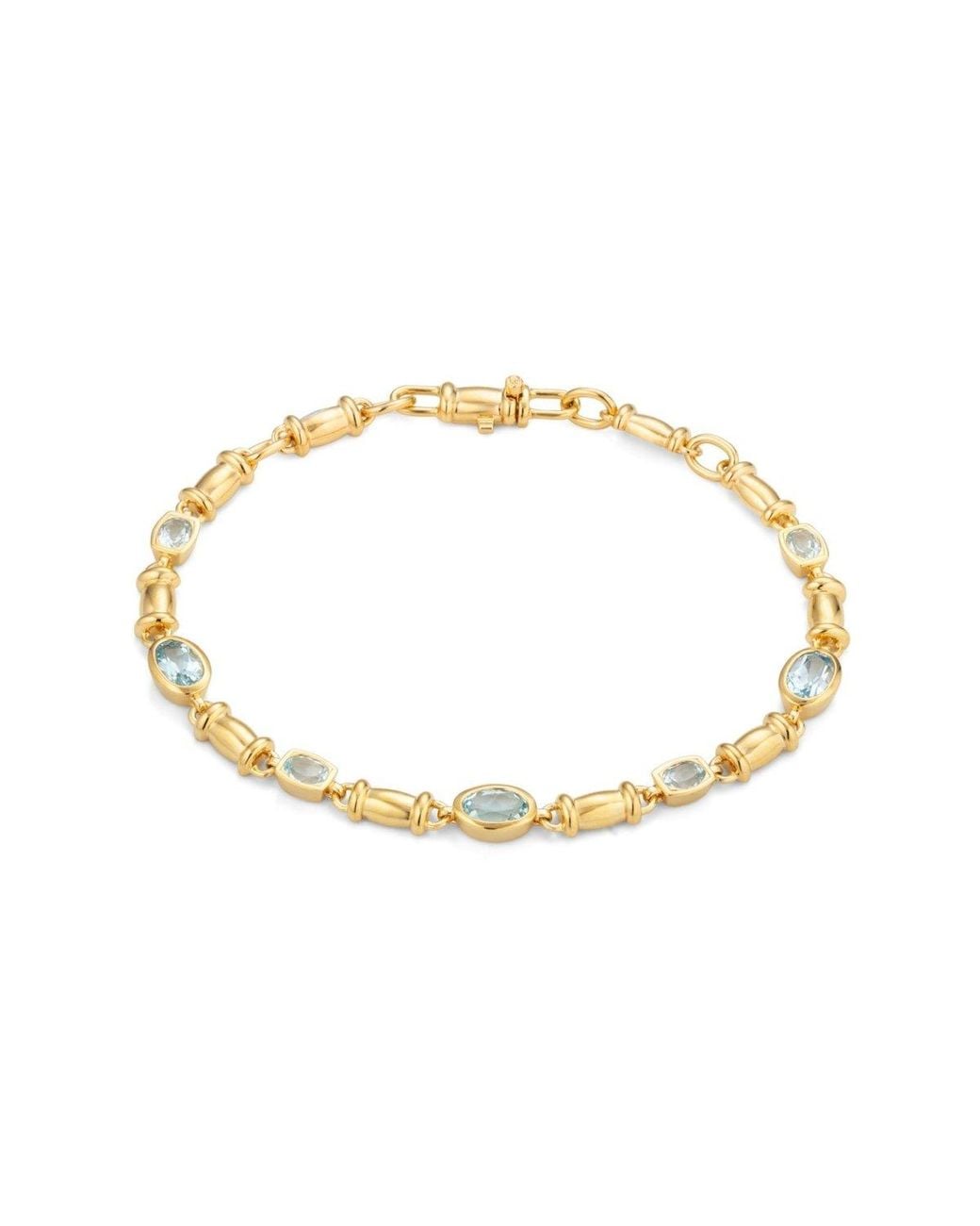 Lulu B London Metallic Topaz Gemstone Chain Bracelet