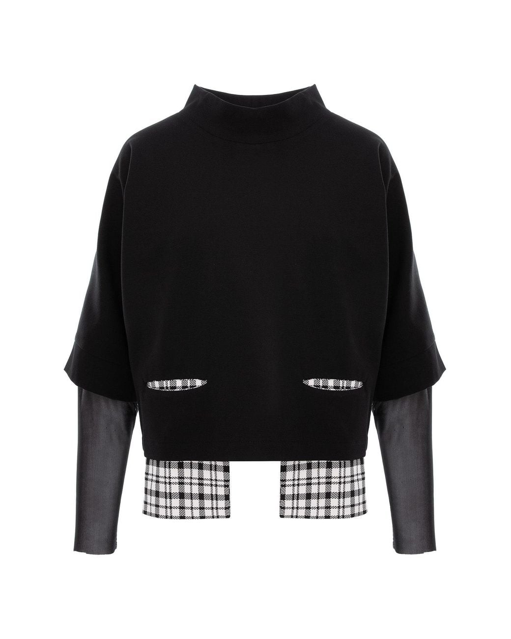 Larisa Dragna Black Midnight Tee Contrast Blouse
