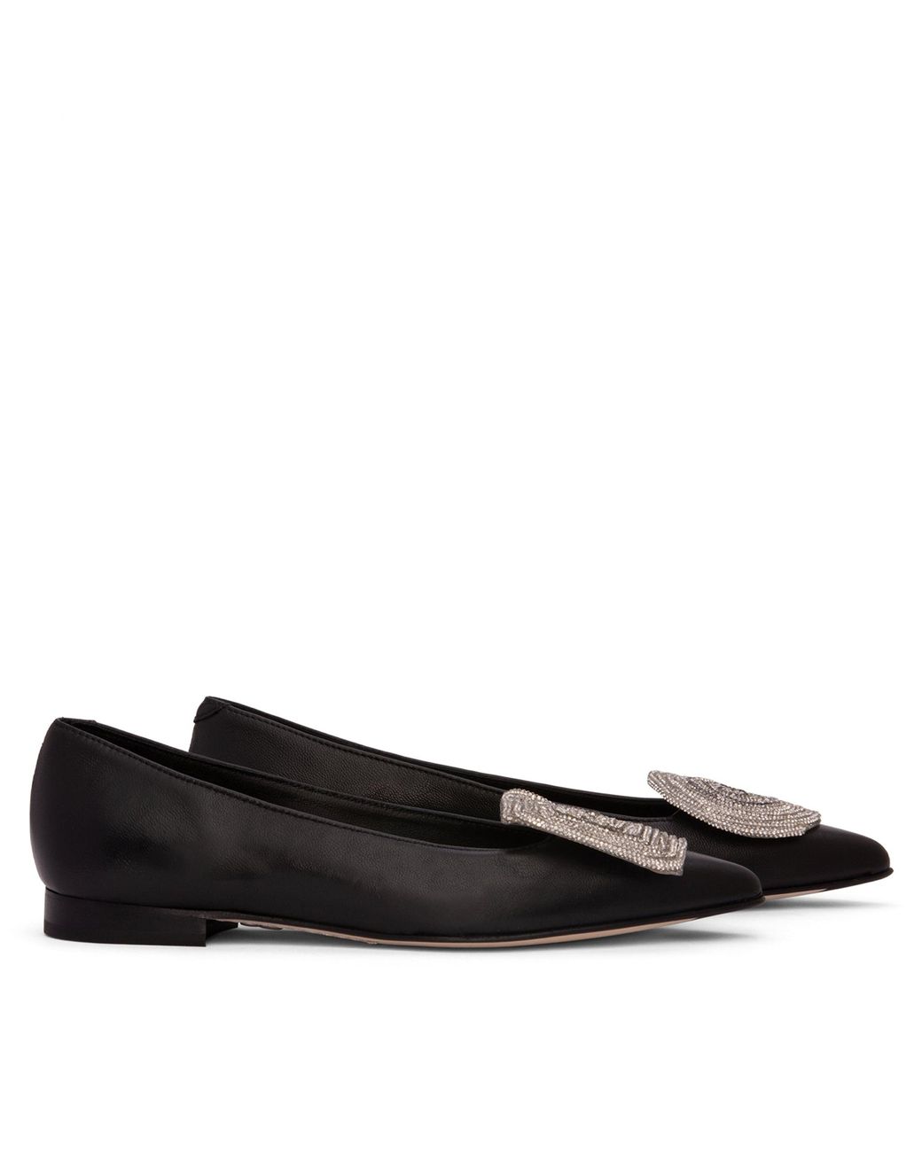 Beautiisoles by Robyn Shreiber Made in Italy Black Bonnie Leather Ballerina Comfortable For Work & Dressy Valentine Evening Flat