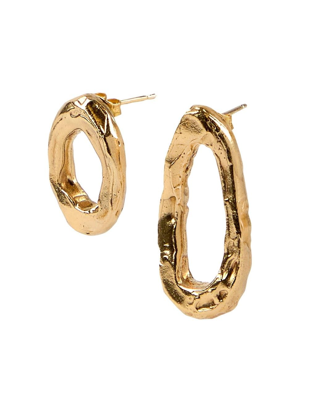 De Roms Metallic Molten Irregular Hoops Opposites Attract Earrings