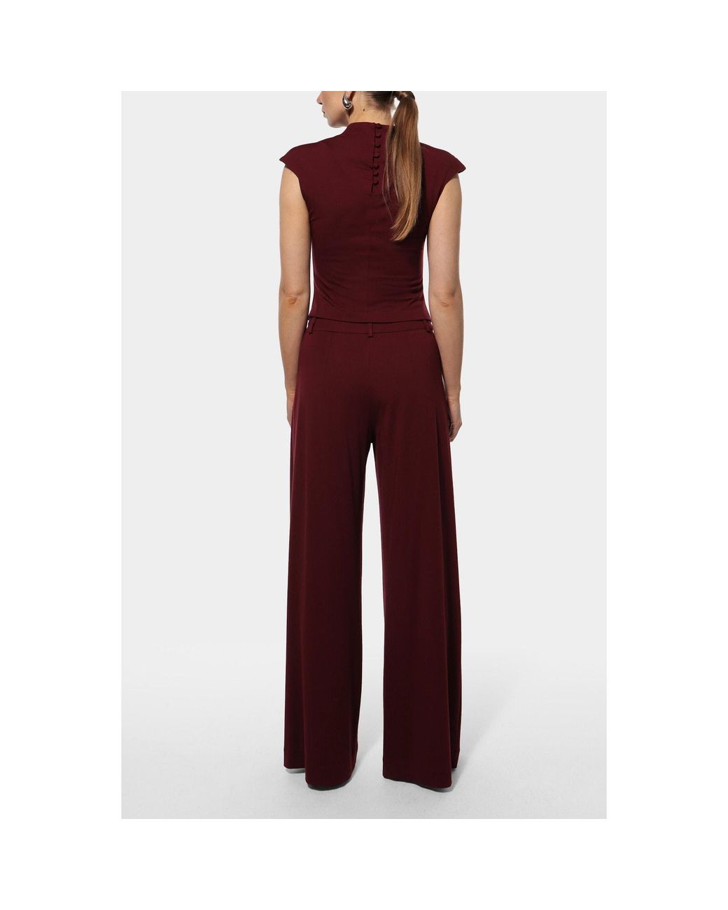 AGGI by HALEWSKI Red Rita Burgundy Blouse